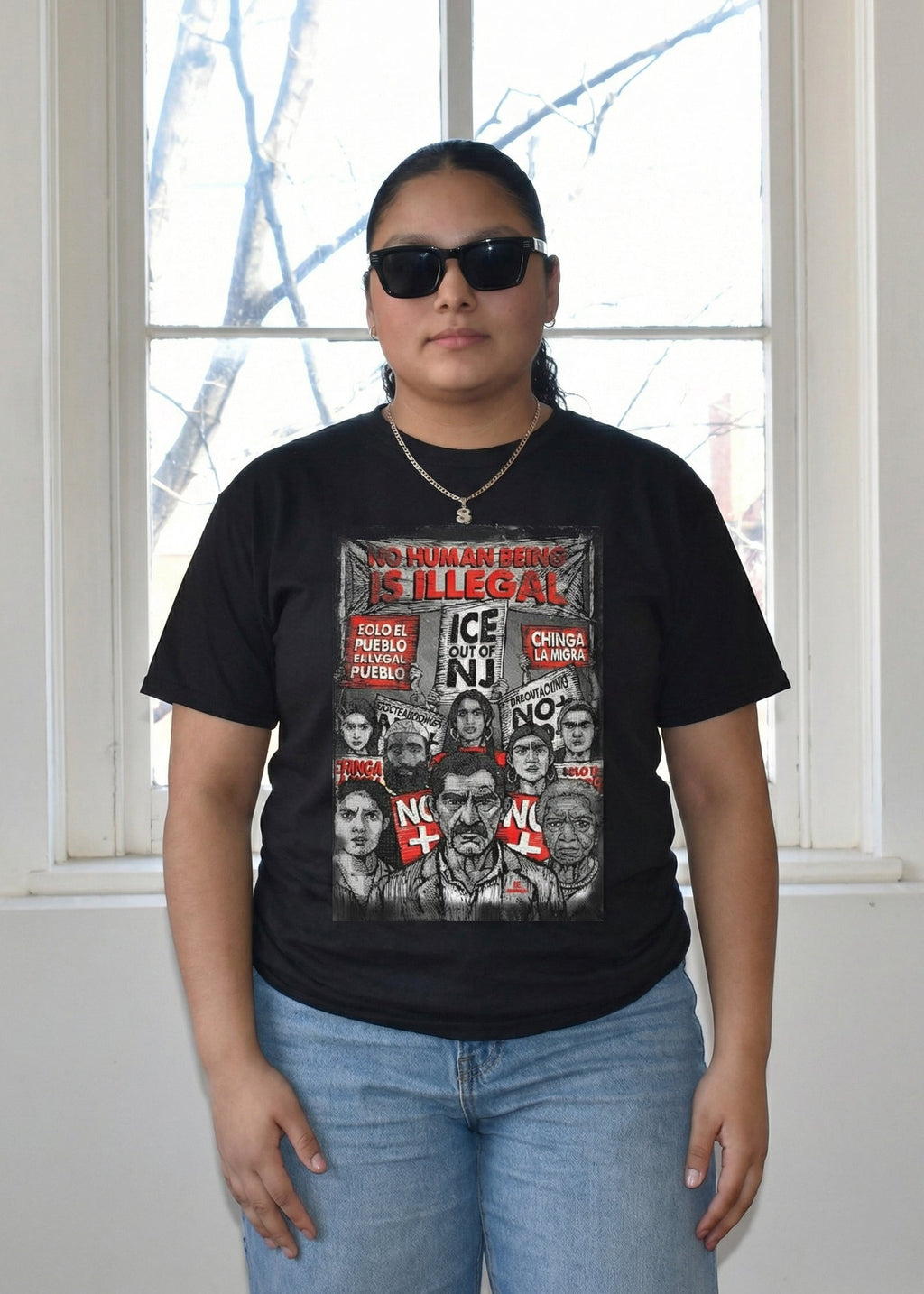 No Human Being is Illegal - Shirt (Black)